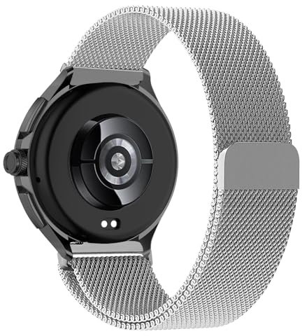 SeNool 22mm Correa para Xiaomi Watch S3/Watch 2 Pro/Watch S1 Pro/Mi Watch S1 Active, Metal Inoxidable Magnética Muñequeras para Huawei Watch GT4 46mm/Watch 4 46mm/Watch 4 Pro 48mm - Plata
