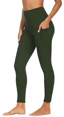 Merlvida Legging de Sport Femme Taille Haute Pantalon de Jogging avec Poches Leggings Push Up Opaque Gym Running Yoga Fitness Grande Taille