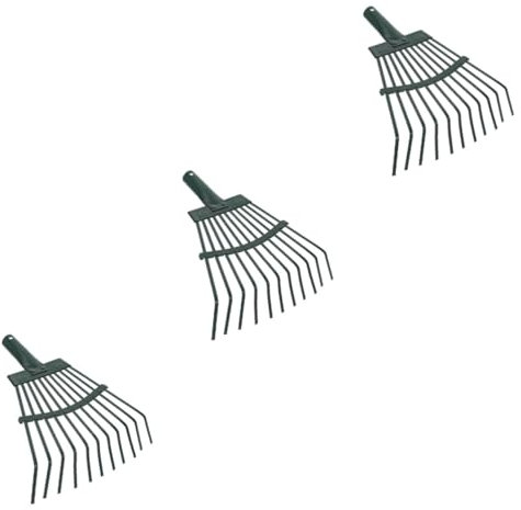 BESPORTBLE 3stücke Gartenrechen Mit Zähnen Effizientes Laubrechen Für Rasenflächen Und Gartenpflege Langlebig Und Robust Für Schnelle Von Und Abfällen