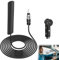 Antena Coche Universal Antena FM Radio Coche Adaptador DIN con Cable de 5 Metros y Montaje Adhesivo Oculto Compatible con DIN y Motorola para Vehículo, Camión, SUV, Radio Estéreo