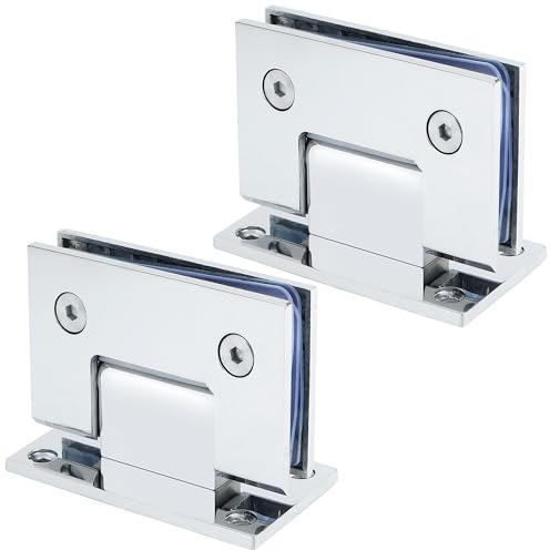 SAYAYO Glastür Scharnier Glastürscharnier Poliert Edelstahl 8-12 mm Dickes Glas 180-Grad Öffnen und Schließen Scharnier mit Schrauben für Glastüren, Vitrinen, Schranktüren