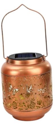 F Fityle Lanterne Solaire d'extérieur en métal, décoration Solaire Suspendue pour pelouse, Lampe décorative pour Vacances intérieure, Porche, Arbre, Mariage, Papillon