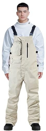 Pantaloni Snowboard Uomo, Tuta da Sci Uomo Pantalone Montagna Taglie Forti Tuta Impermeabile Invernale Salopette Termici Elasticizzati Pantaloni Sci Curvy da Neve Snowboard
