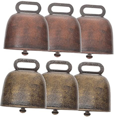 Zerodeko 6pezzi Campanacci in Rame Per Bovini Campanaccio Anti-smarrimento Per Animali Domestici Campanaccio Vintage Per Bovini Ornamento Per Agricoltura