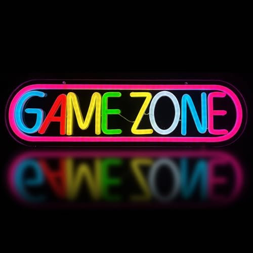 Insegna luminosa al neon da gioco, alimentata tramite USB, decorazione da parete a LED per camera da letto dei ragazzi, decorazione per feste, accessori per la stanza dei giochi per i giocatori (zona