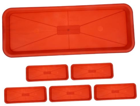 ibasenice 6 Piezas Bandejas De Plástico para Plantas Platillos para Macetas Bandejas Rectangulares Resistentes para Goteo De Plantas para Jardineras