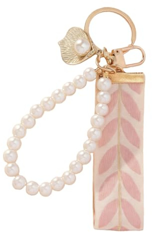 XBZYS Perlen Schlüsselanhänger Schlüsselband Mit Schlüsselring Anhänger Damen Schmuck Tasche Autoschlüssel Kreative Band Anhänger Kette Für Frau Edler Keychain Aesthetic (Rosa)