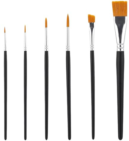 6-teiliges Gesichts- und Körpermalpinsel-Set für Künstler, Borstenpinsel Dünn, Dry Brush, Pinsel Modellbau, Dünne Pinsel, Professionelles und Hochwertiges, Geeignet