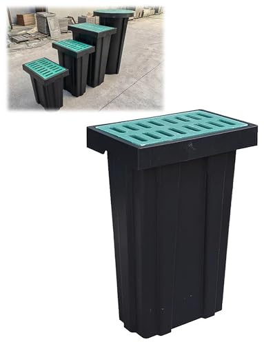 Heavy Duty Catch Basin with Grate & Debris Basket | Yard Drainage Cover for Downspout, Lawn, Driveway(600x400x1000mm)