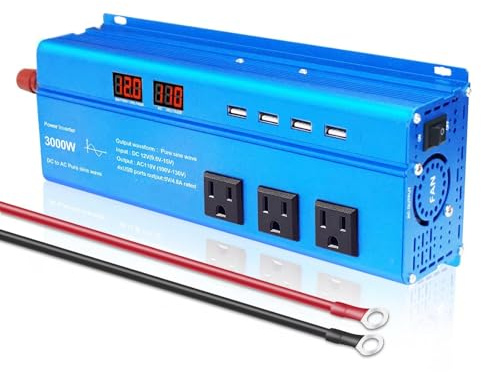 Convertisseur Onduleur Sinusoïdal Pur 3000 W 12 V CC vers 110 V CA 220 V CA 230 V CA Convertisseur D'affichage LED Transformateur Prises Convertisseur Pur Sinus(12V-110V US)