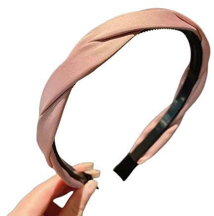 WANYI Haarreifen Damen Elegant Haarreif Dirndl Geflochten Stirnband Mode Stirnbänder Haarschmuck Niedlich Haarband Haarreif für Frauen Mädchen(Rosa)
