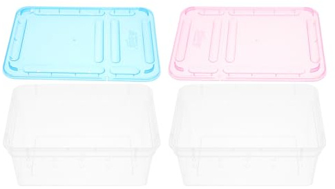 DOITOOL 2pezzi Scatola per Alimentazione dei Rettili Scatola Trasparente per Rettili e Gechi Portatile per Traspiranti e Coperchio Spesso