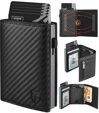 TEEHON Geldbörse Herren mit RFID-Schutz, Portmonee Herren Smart Wallet 3.0 mit 8 Kartenetui, Geldbeutel ID-Fenster, Münztasche, Kartenhalter Slim Wallet Wallets for Men (Grau)