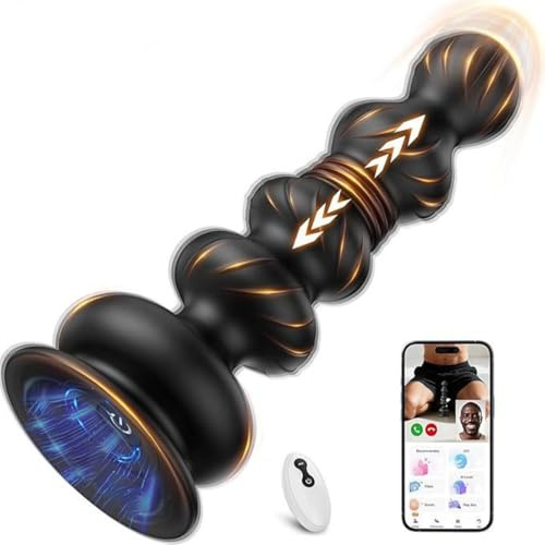 Qhysin Analvibratoren für Mann Analplug Prostata Stimulation Männer Anal Vibrator mit 10 Schub Vibrationmodi Anal Kugeln Dildo G Punkt Vibration für Frauen Buttplug mit APP Sexspielzeug für Frau Paare