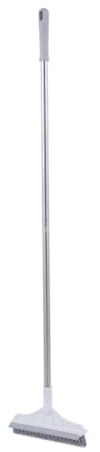 Cepillo para Fregar Pisos Rígido Mango Largo y Rotación 120° Blanco | Aluminio y Pp, Cerdas Duras, Orificio para Colgar, Baño y Piscina de Mesa, Accede a Esquinas