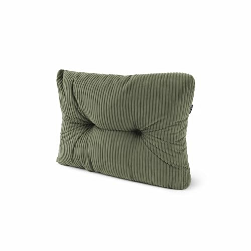 POKAR Palettenkissen Seitenkissen 60x40x12 cm aus Cordstoff | Gestepptes Eckkissen für Palettensofa | Loungekissen für Europalettenmöbel und Gartenmöbel | Oeko-TEX | Made in EU | Khaki