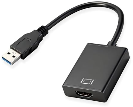 Adaptador USB a HDMI 1080p Full HD, Convertidor USB 3.0 2.0 a HDMI con Vídeo y Audio Sincronizados, Modo Espejo Extendido para PC Portátil Monitor TV Proyector Compatible con Windows 11 10 8 7