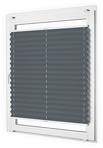 Sun World Plissee nach Maß, Klemmfix, ohne Bohren, deutsche Wertarbeit, 25 Farben (Farbe: Silbergrau, Höhe: 20-80cm, Breite: 20-50cm)