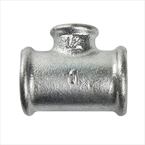 Gebo Rohr T-Stück 1 1/4 x 1 x 1 1/4 Zoll reduziert Temperguss Reduzierung Reduktion Gewindefittings Fittings verzinkt
