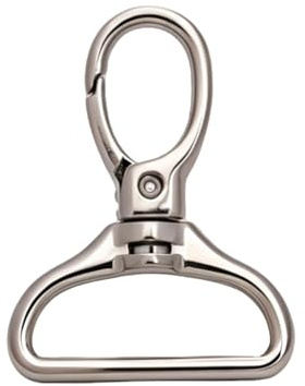 Wuuycoky Karabinerverschluss mit D-Ring, Drehkarabiner, Silberfarben, Zinklegierung, LEN:2,D ring inner Diam:1,6Pcs