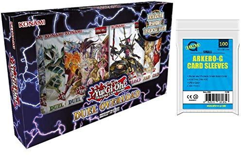 a YuGiOh! Duel Overload Box - DUOV | DEUTSCH | Yu-Gi-Oh! Karten NEU | + Arkero-G 100 Small Soft Sleeves japanische Kartenhüllen