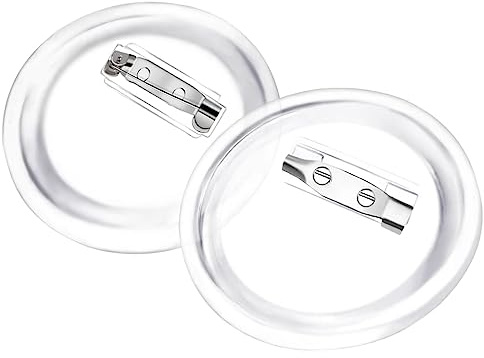 vidaXL 100x Buttonrohlinge mit Anstecknadel Sicherheitsnadel Buttons Rohlinge Ansteckbuttons für Badgematic Buttonmaschine Acryl 44mm