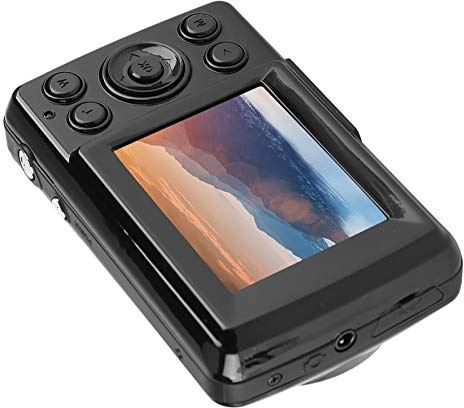 lyrlody 720P HD Digital Cameras, 16 MP 2.4 Inch Compact Digital Camera Digital Video Camera for Adults Elderly Children, 9.5 x 5.5 x 2.5 cm(Black)
