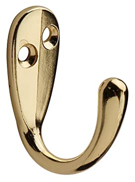 HASWARE 6 PCS Coat Hook, Wall Mounted Hooks Coat Hooks Robe Hooks Hangers Heavy Duty with 12 Pieces Screws for Bedroom Bathroom Kitchen Door Wall (Bright Brass)