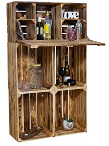 Vinterior Minibar Daniel mit Klappfunktion und Flaschenregal