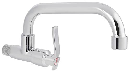 Uadme Grifo De Pared G1/2In Uso A Largo Plazo, Giratorio 360° Acero Inoxidable Grifo De Cocina De Pared Fregadero Para Cocina Aire Libre BañO(25Cm)