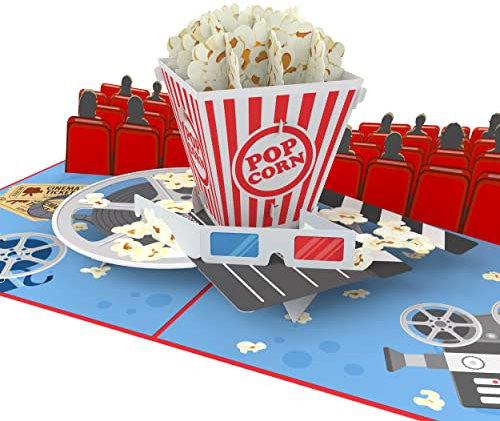 MOKIO® Pop-Up Karte – Kino Gutschein – 3D Grußkarte für einen Kinobesuch oder einen Filmabend, zum Geburtstag oder als Verpackung für Kinokarten