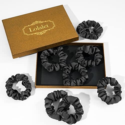 (8 st) Lolalet Hårband Silk Scrunchies för damer, Premium Satin Hårband, Mjuka elastiska Silk Hästsvanshållare för damer Kvinnor Flickor Hårtillbehör 8 Färger- B