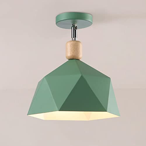 Mengjay Nordische Deckenleuchte E27 Deckenlampe,Vintage Deckenleuchte Retro Deckenbeleuchtung Metal Ceiling Light E27 Semi Flush Mount Ceiling Light,efekt für Flur Balkon Gang Küche (Grün)