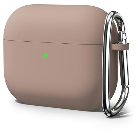 Oakxco Silicone Case for Airpods 3rd Generation 2021 with Keychain, Thin Slim Soft TPU Skin Rubber Gel Cute Airpods Case 3 Gen Cover Aesthetic Accessories for Women Girl Female, Brown