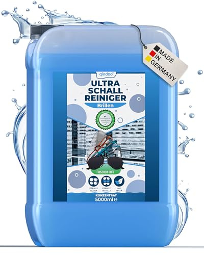 Qindoo 5L Brillenreiniger Ultraschall für Brille reinigen im Ultraschallgerät, Kanister (5 Liter)