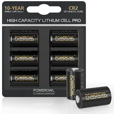 POWEROWL CR2 3V Lithium Battery, 6 Pack High Capacity CR15h270 CR 2 C2 3 Volt Batteries Cell, Long Lasting Power