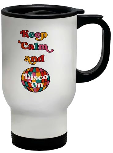 Shopagift Keep Calm Disco On Travel Mug Music 70's 60's Funk Boogie Dance Ball Stainless Steel 14oz Cup