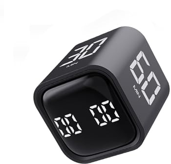 Temporizador Digital de Cubo,Pomodoro Timer Rotativo,Cubo Temporizador con 99 Minutos de Tiempo Positivo y Cuenta atrás para cocinar, Hacer Deporte, estudiar