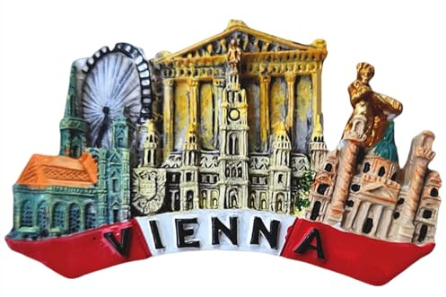 MUYU Craft 3D Wien Österreich Kühlschrankmagnet Reise Souvenir Geschenk Kühlschrank Magnet Aufkleber Harz Handwerk