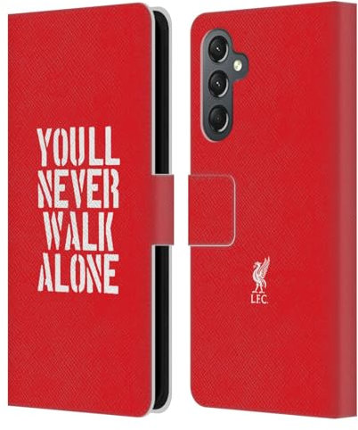 Head Case Designs Offizielle Liverpool Football Club Stencil Rot Liver Bird YNWA Leder-Wallet-Hülle Kompatibel mit Samsung Galaxy A25 5G