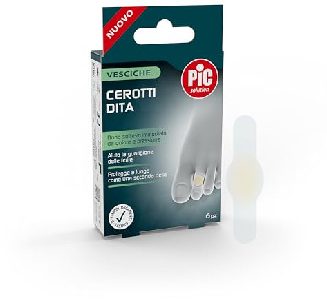 Pic Solution cerotti per vesciche piccoli per dita confezione da 6 pezzi formato 18 x 61 mm