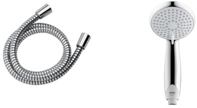 Mira Showers Response Shower Hose 1.25 M Plastic Shower Hose Chrome 1.1605.167 & Showers Zest Universal 90mm 4-Spray Shower Head - Chrome