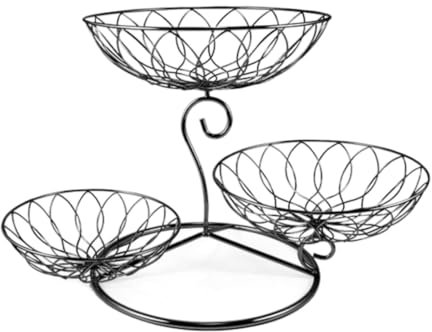 ASHSDI Fruit Vegetables Bowl Metal Fruit Basket Multi-layer Rose Gold Fruit Basket Kitchen Counter Can Place A Variety Of Fruit Tray Kitchen Storage Basket(Color:B)