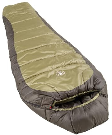 Coleman North Rim 0°F Big & Tall Sleeping Bag Cold-Weather Mummy Sleeping Bag for Adults No-Snag Zipper with Adjustable Hood for Warmth & Ventilation PFAS-Free
