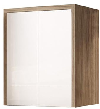 Liberoshopping Mobile Coprilavatrice in Legno Nobilitato – 2 Ante, Push and Pull – L79 x P65 x H91 cm – Per Lavatrice o Asciugatrice, Salvaspazio, Facile da Montare (Bianco/Noce)