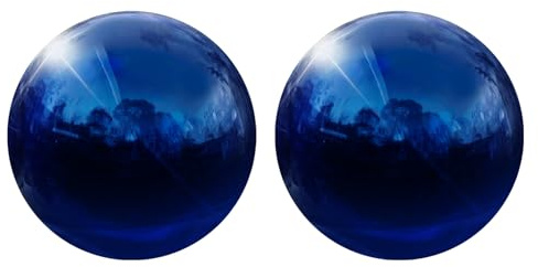 sourcing map 2 Stück Gazing Globe Decor Ball 6,3 cm 63 mm reflektierende Gartenkugel Hohlkugel Nahtlose Edelstahl Gazing Ball Glatte Spiegelkugel für Garten Heimdekoration Saphirblau