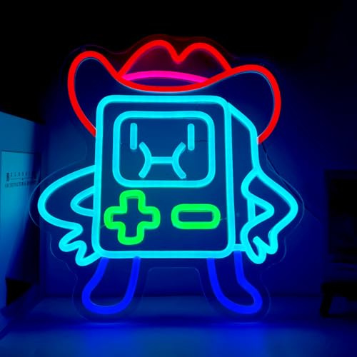 WIOSOUL Gaming-Neonlicht, Neonschilder mit Haken, Spiel-Neonlicht, Neon-Wandleuchte für USB-Kabel, dimmbares Gaming-Licht, Neon-Schirmlicht für Zimmer, Höhle, Party, Bar, Geburtstagsdeko