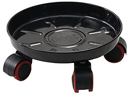 FQCXCKJ Support à Plantes avec roulettes, Chariot à Plantes, Chariot à Plantes Rond à roulettes pour Pot de Fleurs, Chariot à jardinière, Plateau à Palette (Noir 26 cm)