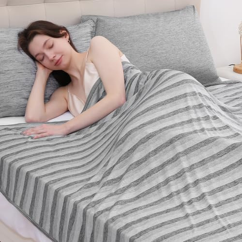 Luxear Kühldecke für Menschen, Arc-Chill Q-Max>0,5 Kühlende Decke, 2 in 1 Doppelseitig Sommerdecke Cooling Sleep Decke, Atmungsaktive Kinderdecke Tagesdecke Sofadecke Reisedecke, 200 x 220cm Grau