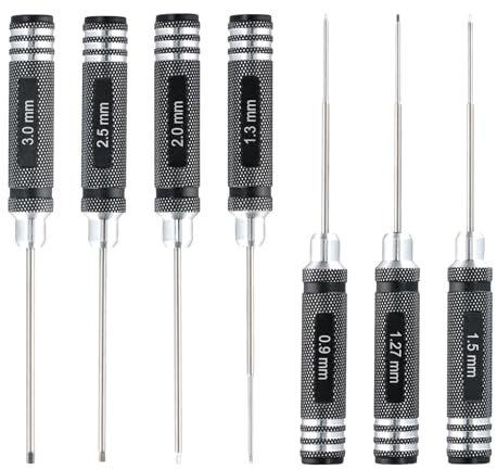 Sechskant Schraubendreher Satz, 7 Stück 0.9mm 1.27mm 1.3mm 1.5mm 2.0mm 2.5mm 3.0mm Schraubendreher, RC Reparatur Werkzeugsatz, für RC, Roboter, Renndrohnen